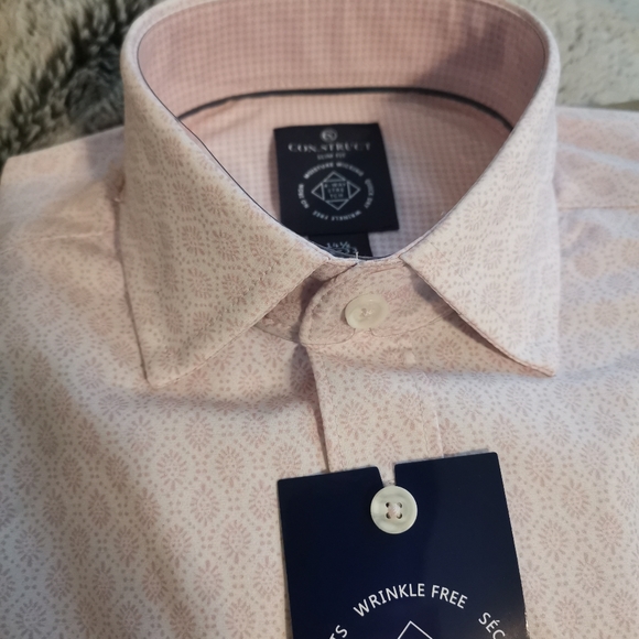🎁🆕 CONSTRUCT Men's Performance Dress Shirt Stretch Size 14.5 Sleeve 32/33 NWT - Picture 2 of 8